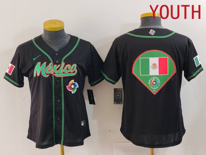 Youth 2024 World Cub Mexico Blank Black Nike MLB Jersey style 12